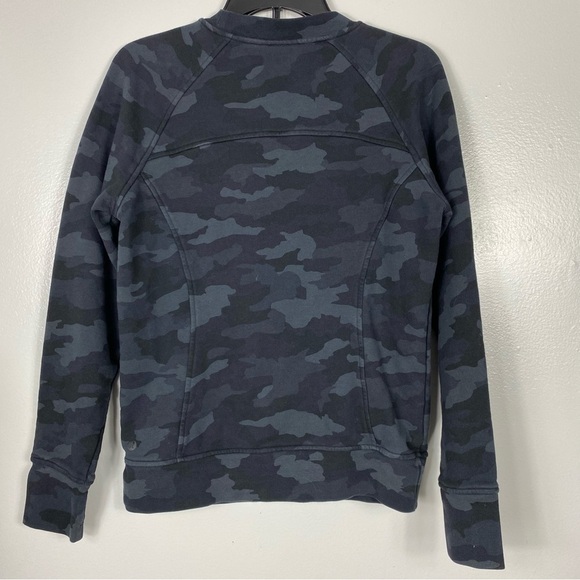 Lululemon Scuba Crew size 8 Incognito Camo Grey Black Pullover Sweatshirt - Picture 3 of 9